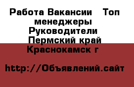 Работа Вакансии - Топ-менеджеры, Руководители. Пермский край,Краснокамск г.